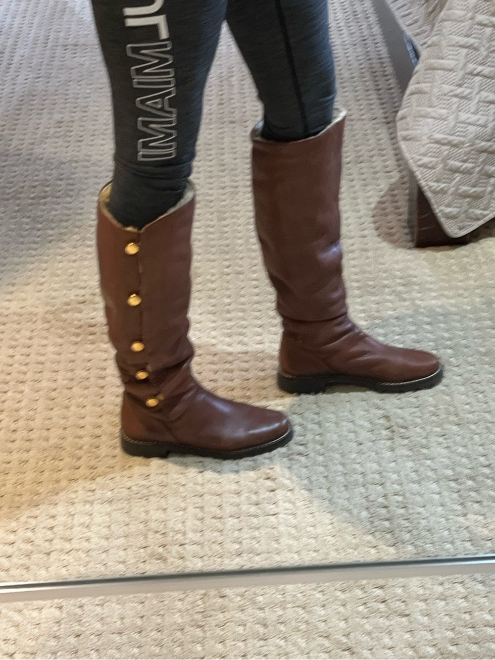 Michael KORS Vicuna Calfskin Leather
'Blizzard' Side Snap Boots.